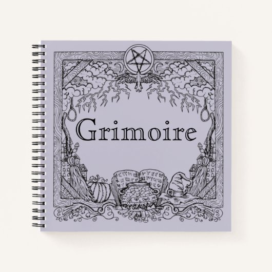 Grimoire Magick Witchy Notizblock (Vorderseite)