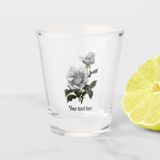 Grimoire Weiße Rose Schnapsglas (Vorderseite)