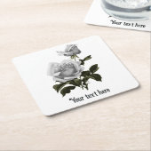 Grimoire White Rose Rechteckiger Pappuntersetzer (angewinkelt)