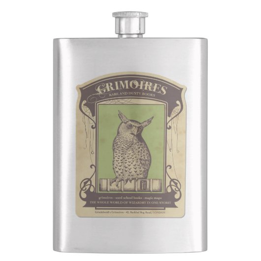 Grimoires Eule Flakon Flachmann (Vorderseite)