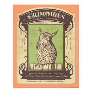 Grimoires Eulen-Foto-Druck Fotodruck