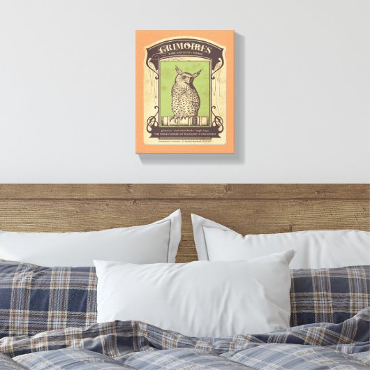 Grimoires Owl Leinwanddruck (Insitu (Schlafzimmer))