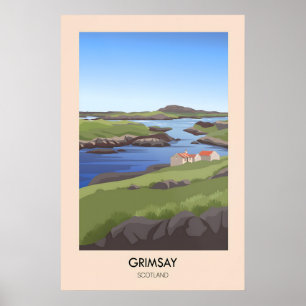 Grimsay Schottland Reiseplakat Poster