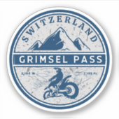 Grimsel-Pass - Schweizer Alpen - Motorradtour Aufkleber (Vorderseite)