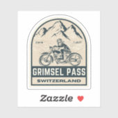 Grimsel-Pass - Schweizer Alpen - Motorradtour Aufkleber (Blatt)