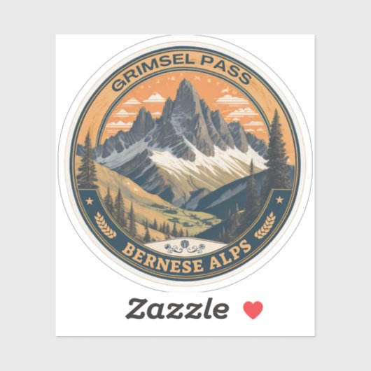 Grimselpass: Schweizer Wanderwege Alpenstrasse Aufkleber (Blatt)