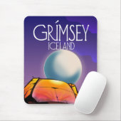 Grímsey Island Reiseplakat Mousepad (Mit Mouse)