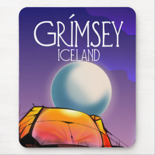 Grímsey Island Reiseplakat Mousepad