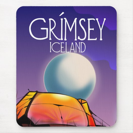 Grímsey Island Reiseplakat Mousepad (Vorne)