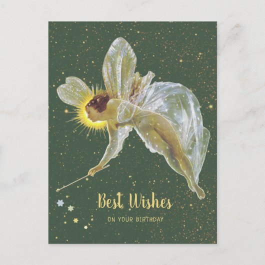 Grimshaw Fairy Birthday Wishing stars CC1231 Postkarte (Vorderseite)