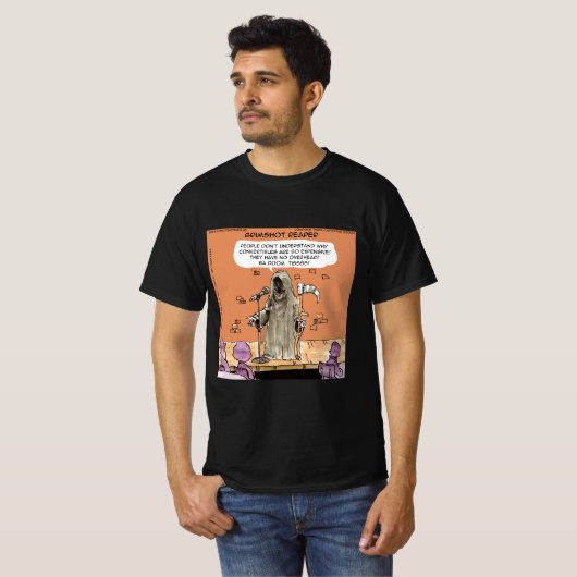 Grimshot Reaper Funny Grim Reaper Standup Comic T-Shirt (Vorne ganz)