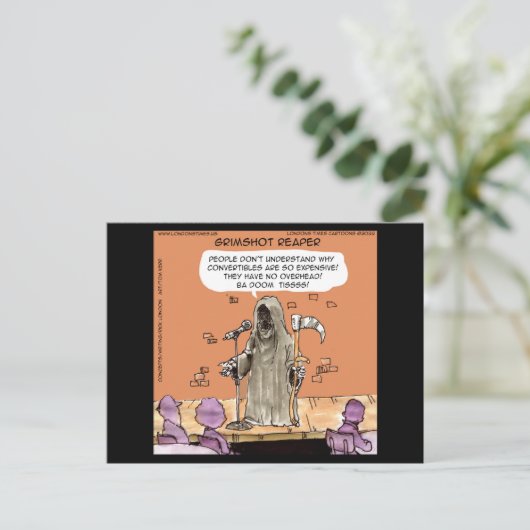 Grimshot Sensenmann Grim Sensenmann Standup Comic Postkarte (Stehend Vorderseite)