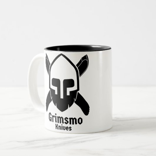 Grimsmo Messer-Kaffeetasse! Zweifarbige Tasse (Vorderseite Links)