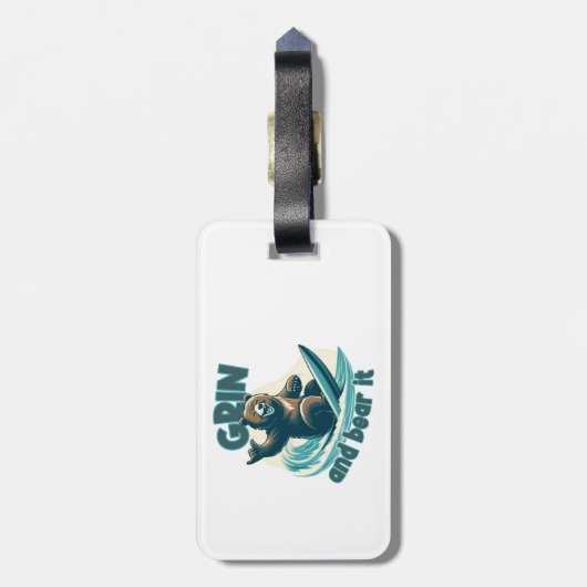 Grin and Bear Gepäckanhänger (Rückseite vertikal)