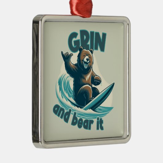 Grin and Bear Ornament Aus Metall (Rechts)