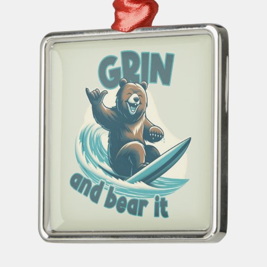 Grin and Bear Ornament Aus Metall (Links)