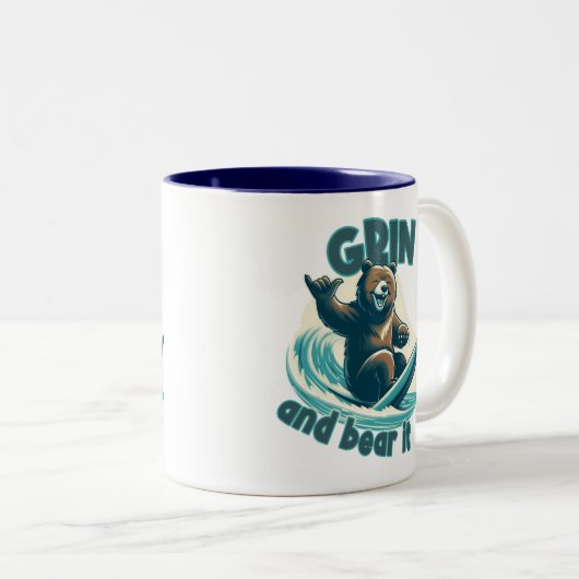 Grin and Bear Zweifarbige Tasse (VorderseiteRechts)
