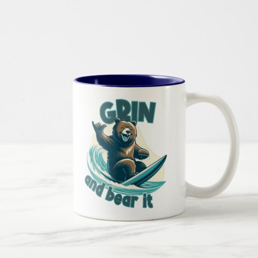 Grin and Bear Zweifarbige Tasse (Rechts)