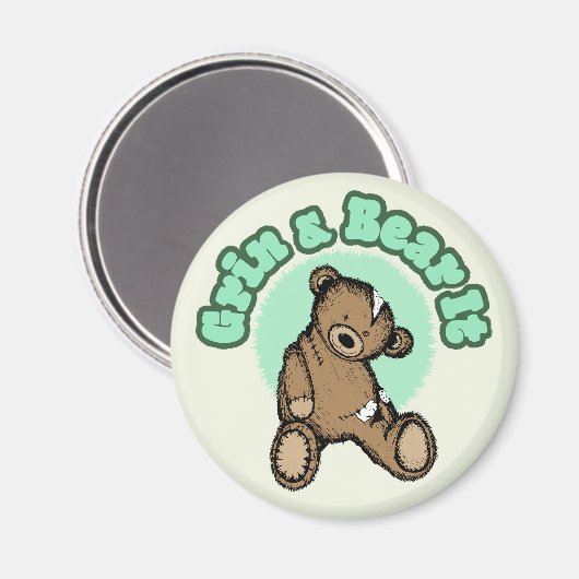 Grin & Bear It Magnet (Vorderseite/Rückseite)