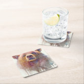 "Grin & Bear it" Rechteckiger Pappuntersetzer (Vor Ort)