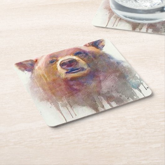 "Grin & Bear it" Rechteckiger Pappuntersetzer (angewinkelt)