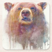 "Grin & Bear it" Rechteckiger Pappuntersetzer (Vorderseite)