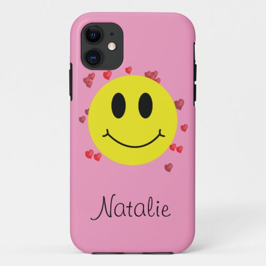 Grin Face mit rotem Herzen Case-Mate iPhone Hülle (Rückseite)