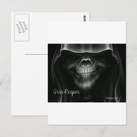 Grin Sensenmann Postkarte (Vorne/Hinten)