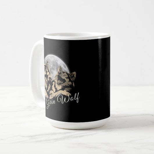 Grin Wolf Tasse (Vorderseite Links)