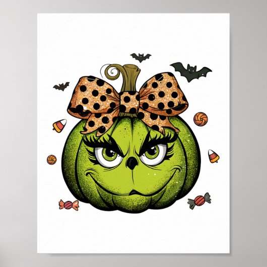 Grinc Pumpkin Coquette Pumpkin Halloween Spooky Se Poster (Vorne)