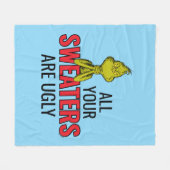 Grinch | All Your Sweaters Are Ugly Fleecedecke (Vorderseite (Horizontal))