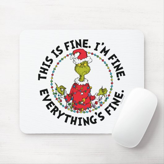 Grinch | Alles ist in Ordnung Mousepad (Mit Mouse)
