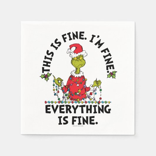 Grinch | Alles ist in Ordnung Serviette (Vorderseite)