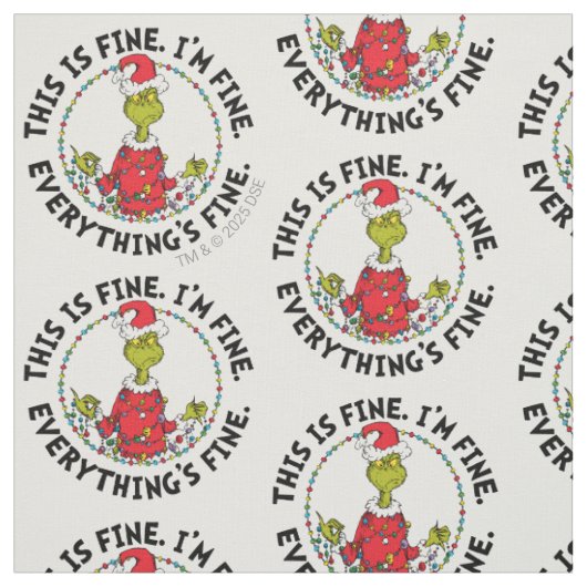 Grinch | Alles ist in Ordnung Stoff (Muster)