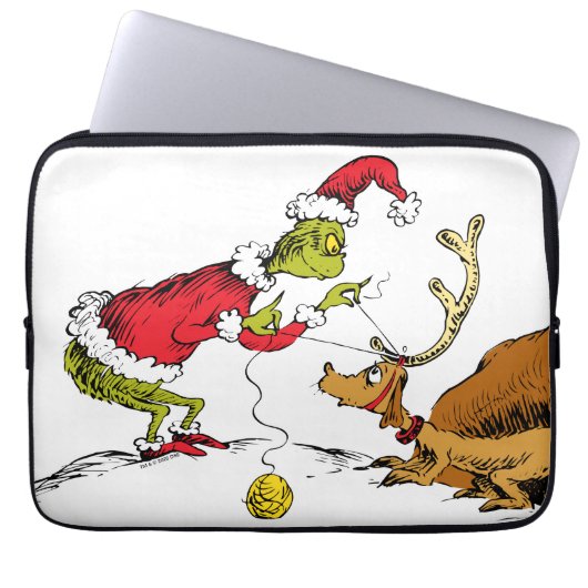 Grinch bereitet Max den Rentier vor Laptopschutzhülle (Vorderseite)