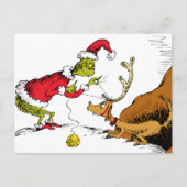 Grinch bereitet Max den Rentier vor Postkarte (Vorderseite)