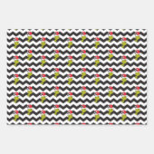 Grinch | Black & White Holiday Chevron Pattern Geschenkpapier Set (Vorderseite 2)