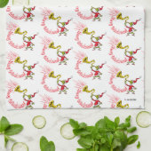 Grinch bläst das fröhliche Grinchmas-Horn Geschirrtuch (Gefaltet)