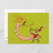 Grinch bläst das lustige Grinchmas-Horn Postkarte (Vorne/Hinten)