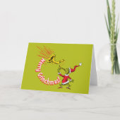 Grinch Blowing the Merry Grinchmas Horn Karte (Vorderseite)