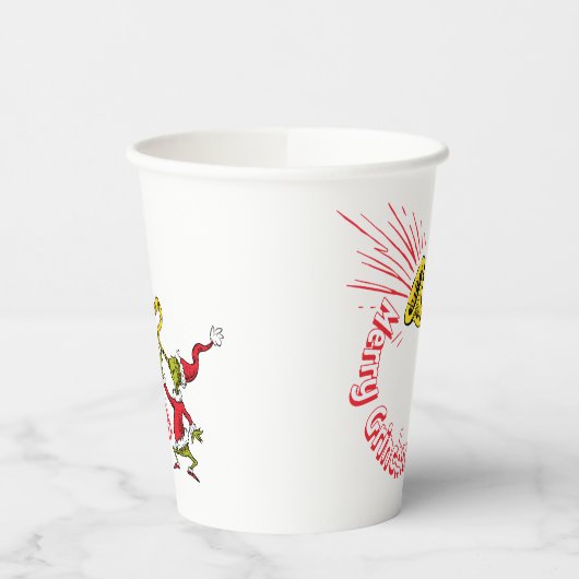 Grinch Blowing the Merry Grinchmas Horn Pappbecher (Links)