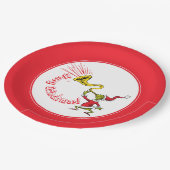 Grinch Blowing the Merry Grinchmas Horn Pappteller (Schrägansicht)
