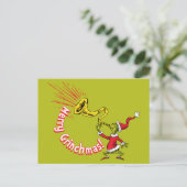 Grinch Blowing the Merry Grinchmas Horn Postkarte (Stehend Vorderseite)