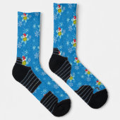 Grinch Blue Snowflake Muster Socken (Rechts)