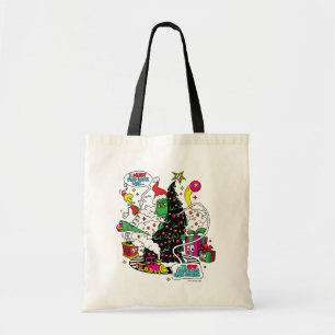 Grinch Buntes Weihnachtsgrafik Tragetasche