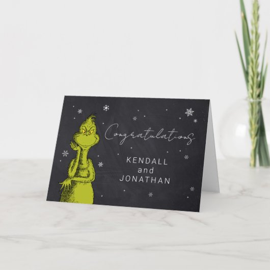 Grinch Chalkboard Babydusche Karte (Vorderseite)