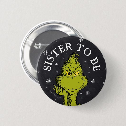 Grinch Chalkboard Babydusche | Register to be Button (Vorne & Hinten)