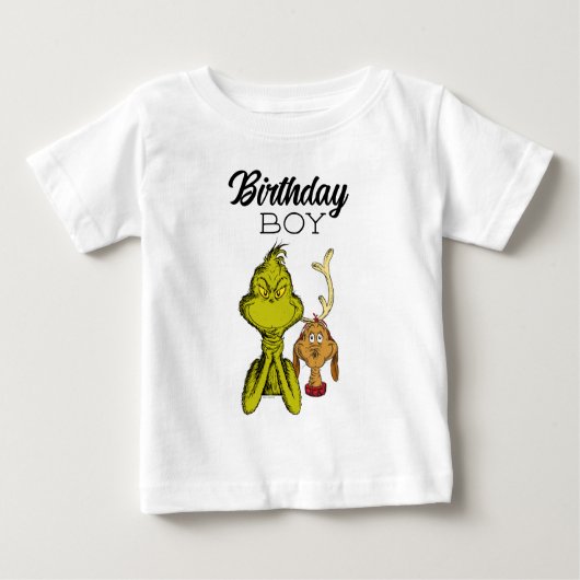 Grinch Chalkboard Birthday Boy Baby T-shirt (Vorderseite)