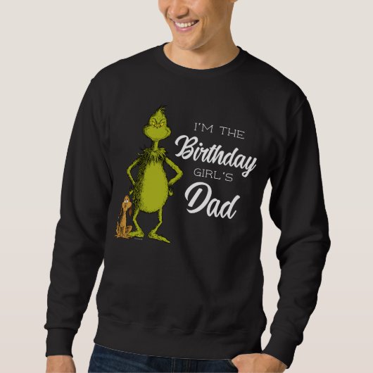 Grinch Chalkboard Birthday Girl's Vater Sweatshirt (Vorderseite)