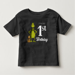 Grinch Chalkboard Erstes Geburtstag Kleinkind T-shirt